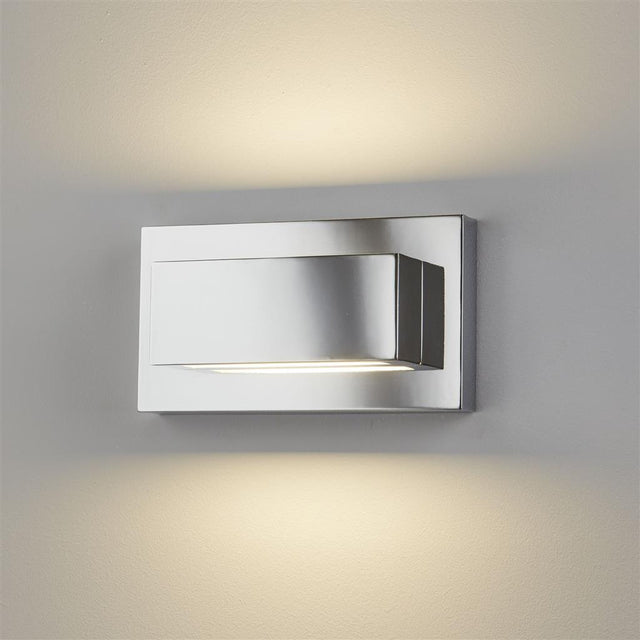 Ledge LED Up/Downlight Wall Light - Chrome & Glass - Comet Lighting