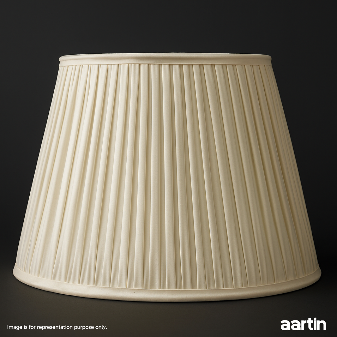 AARTIN STRAIGHT EMPIRE GATHERED LAMPSHADE IN IVORY SILK