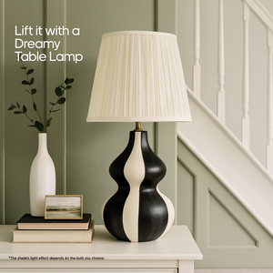 AARTIN STRAIGHT EMPIRE GATHERED LAMPSHADE IN IVORY SILK