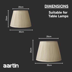 AARTIN STRAIGHT EMPIRE GATHERED LAMPSHADE IN IVORY SILK