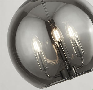 Milverton 3Lt Pendant Ceiling Light Black/Chrome - Comet Lighting