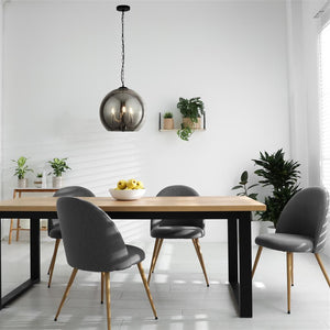 Milverton 3Lt Pendant Ceiling Light Black/Chrome - Comet Lighting