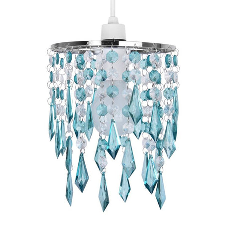 Pendant Shade Teal Clear Acrylic Droplets