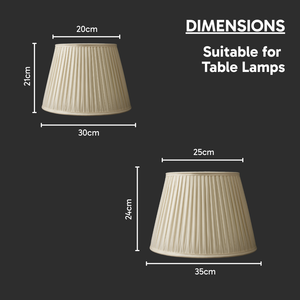 AARTIN STRAIGHT EMPIRE GATHERED LAMPSHADE IN IVORY SILK