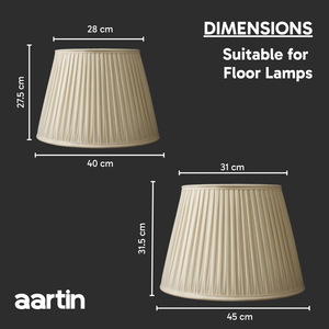 AARTIN STRAIGHT EMPIRE GATHERED LAMPSHADE IN IVORY SILK