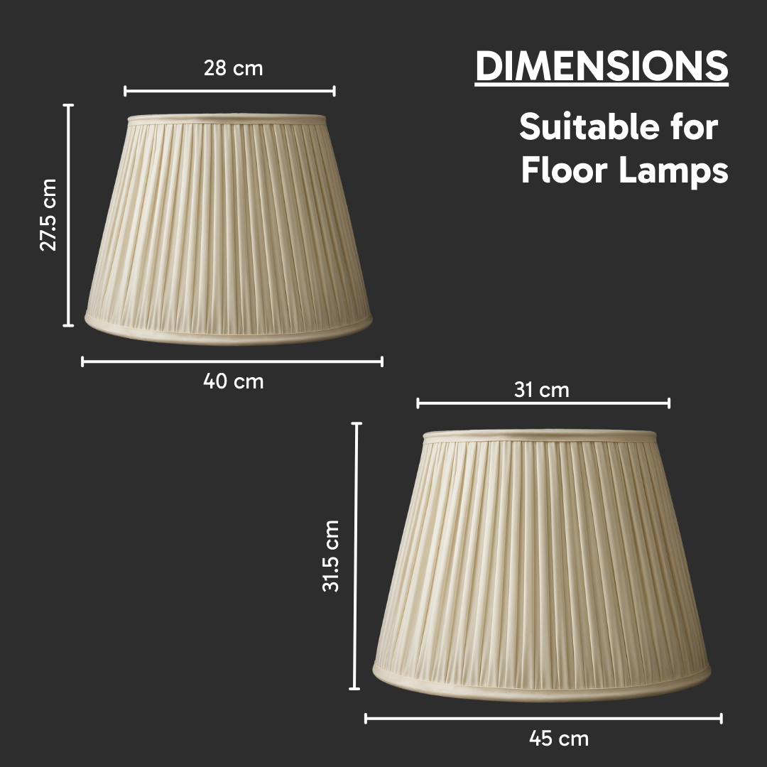 AARTIN STRAIGHT EMPIRE GATHERED LAMPSHADE IN IVORY SILK