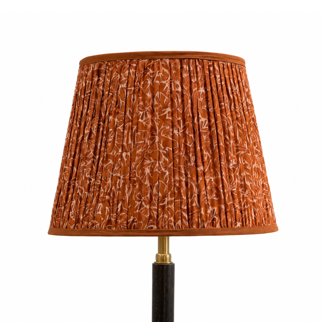AARTIN 45 CM Autumn Leaves Cotton Lampshade - Straight Empire ( Shade Only )