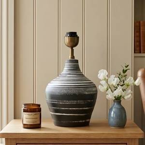 AARTIN Eden Ceramic Table Lamp - Black & White ( Base Only )
