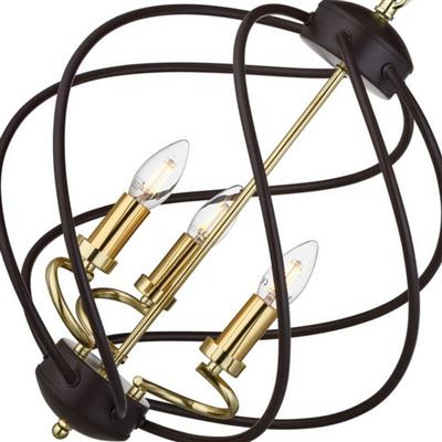 Searchlight Flow 3Lt Pendant. Black/Gold