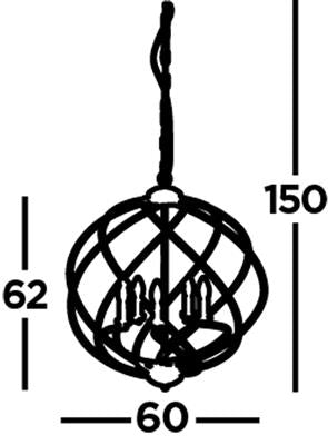 Flow 5Lt Pendant - Black Metal & Bronze - Comet Lighting