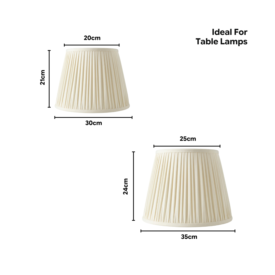 AARTIN Ivory Silk Lampshade - Straight Empire ( Shade Only )