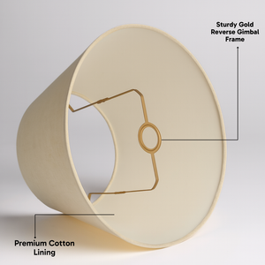 AARTIN STRAIGHT EMPIRE GATHERED LAMPSHADE IN IVORY SILK