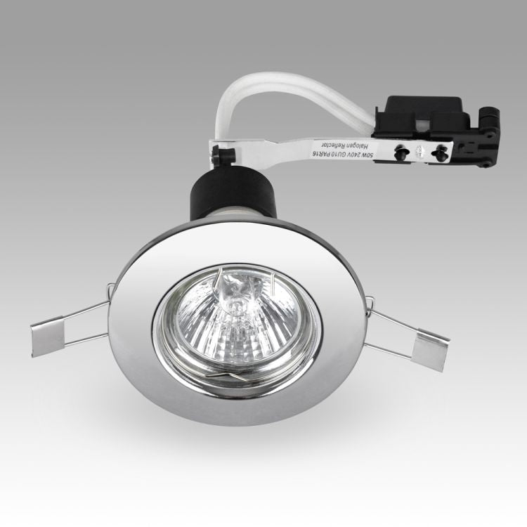 Steel Fixed GU10 Downlight Chrome - Comet Lighting