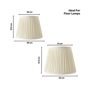 AARTIN Ivory Silk Lampshade - Straight Empire ( Shade Only )