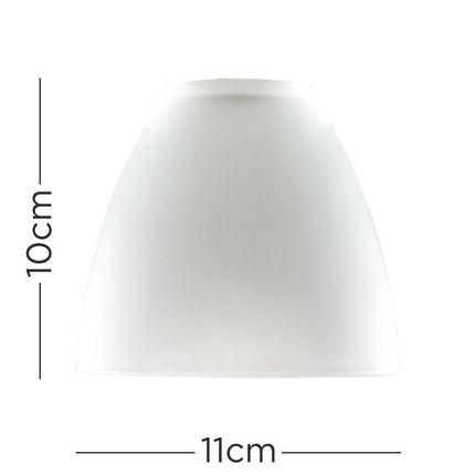 3 White Glass Shades Dome Shaped