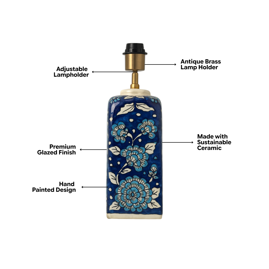 AARTIN Maple Ceramic Table Lamp - Blue & White ( Base Only )