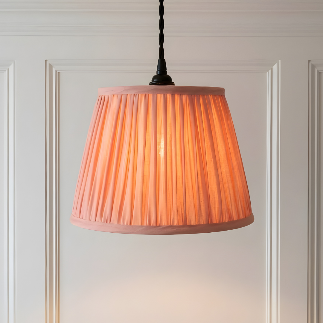 AARTIN Light Pink Silk Lampshade - Straight Empire ( Shade Only )