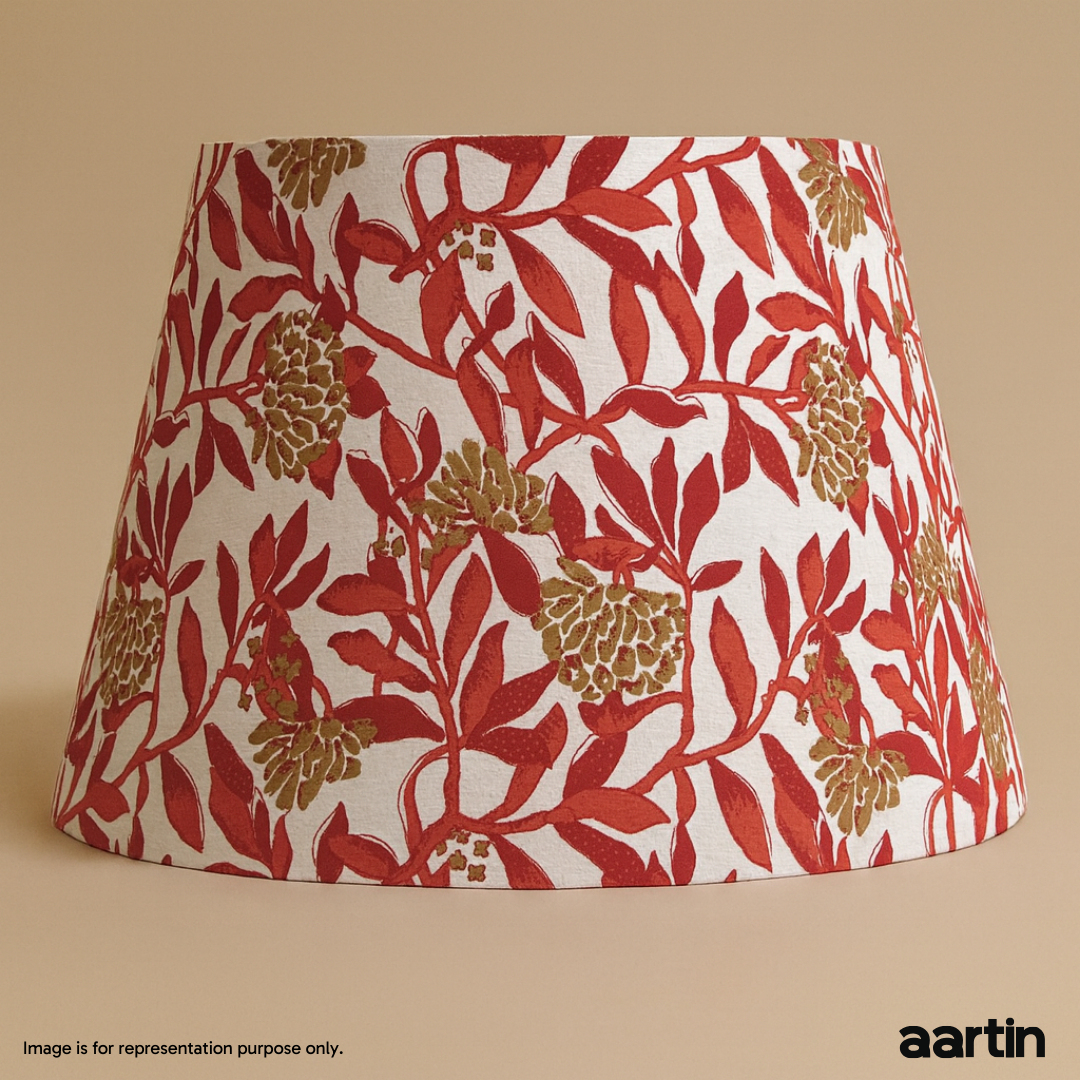 AARTIN 40 CM MAPLE BLOSSOM STRAIGHT EMPIRE ROLLED LAMPSHADE IN COTTON
