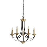 Belfry 5Lt Pendant - Dark Bronze & Brown Metal - Comet Lighting