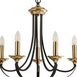 Belfry 5Lt Pendant - Dark Bronze & Brown Metal