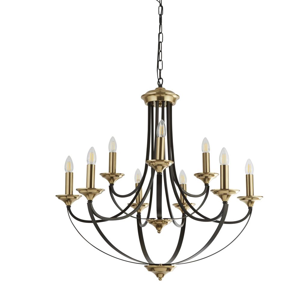 Belfry 5Lt Pendant - Dark Bronze & Brown Metal - Comet Lighting