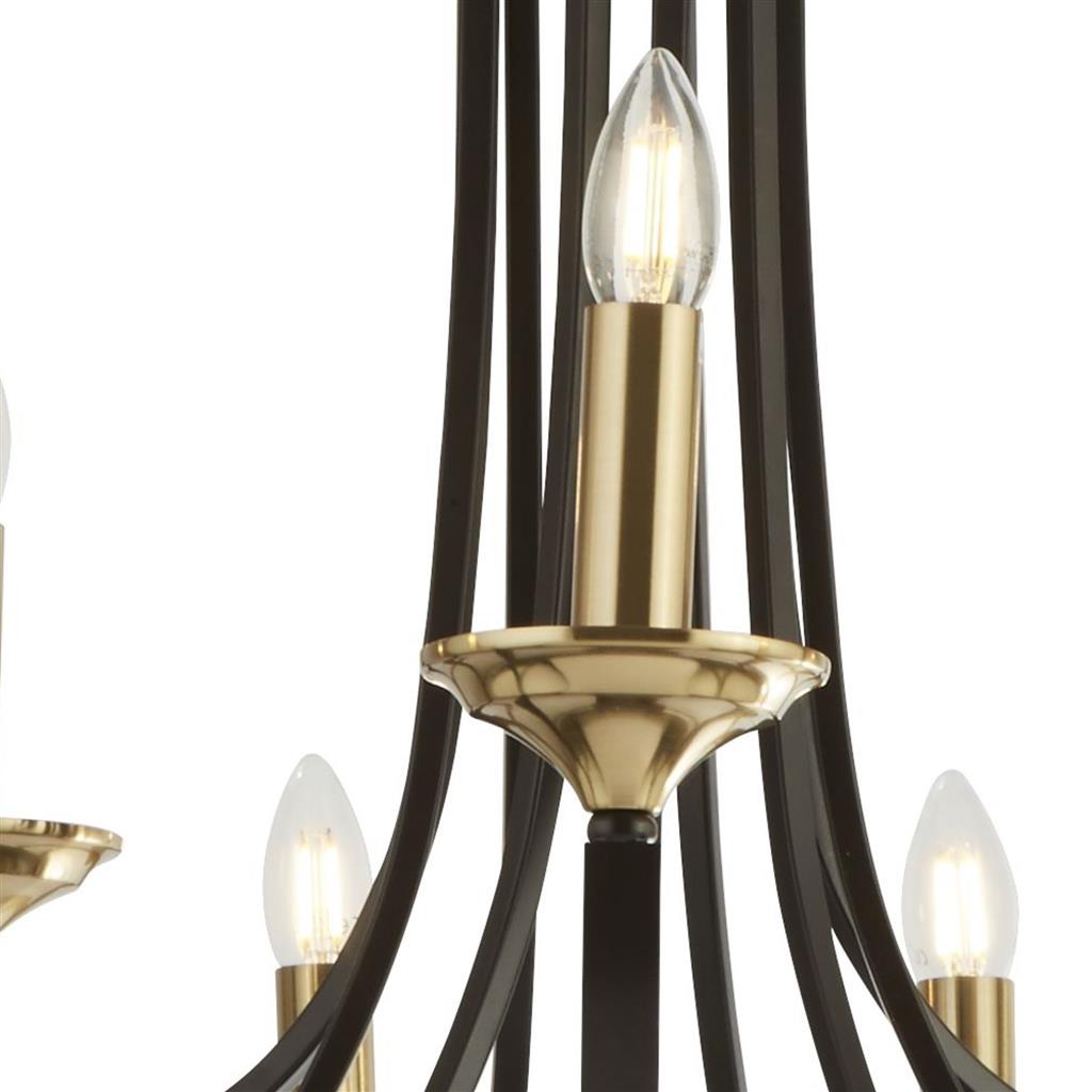 Belfry 9Lt Pendant - Dark Bronze & Brown Metal - Comet Lighting