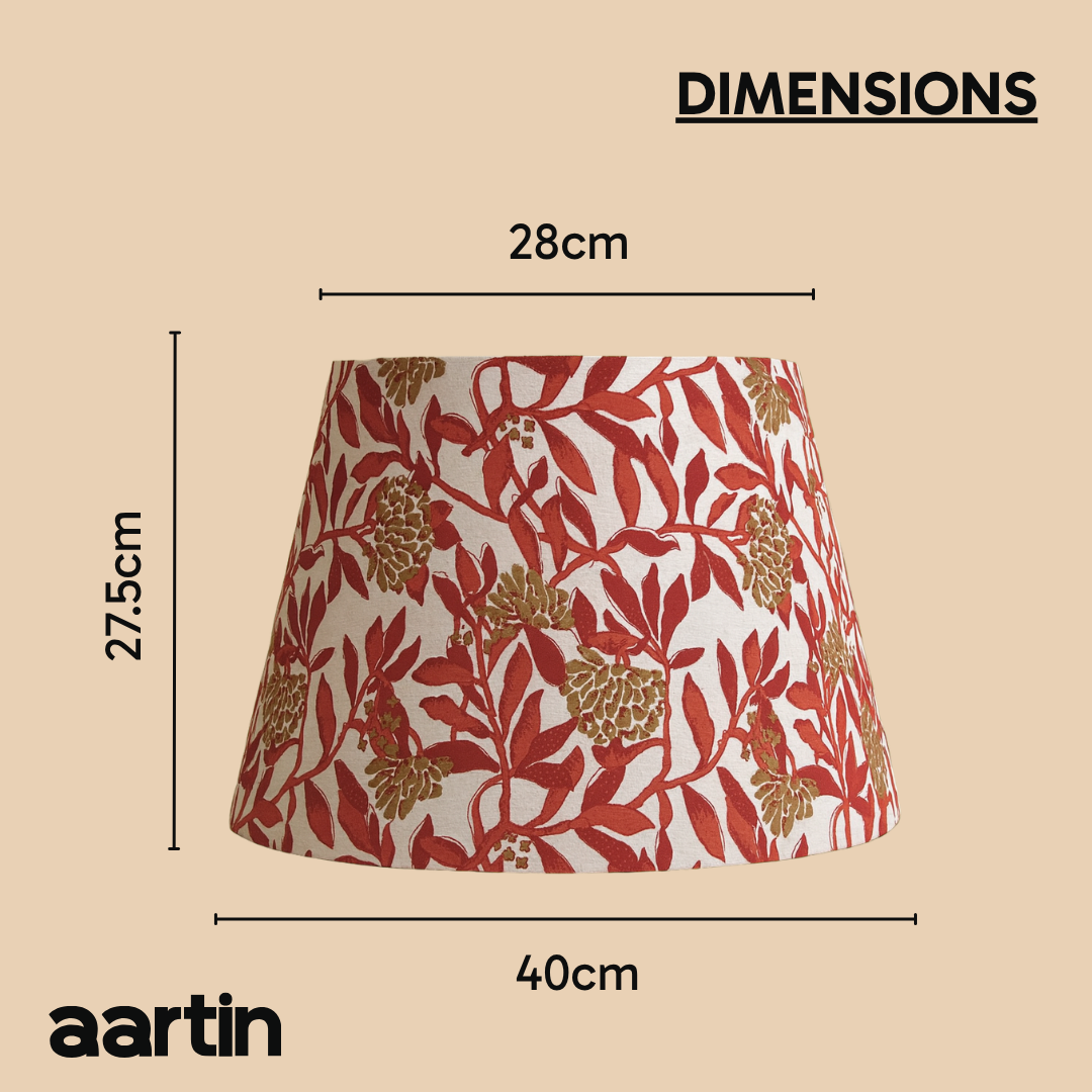 AARTIN 40 CM MAPLE BLOSSOM STRAIGHT EMPIRE ROLLED LAMPSHADE IN COTTON