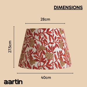 AARTIN 40 CM MAPLE BLOSSOM STRAIGHT EMPIRE ROLLED LAMPSHADE IN COTTON