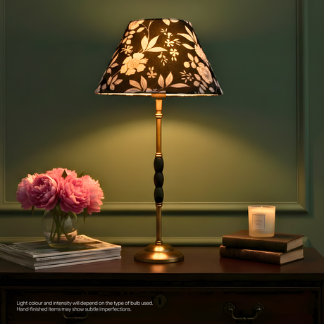 Ophelia Table Lamp In Antique Brass & Matte Black Finish ( Base Only )