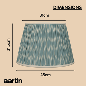 AARTIN 45 CM LIGHT BLUE IKAT STRAIGHT EMPIRE GATHERED LAMPSHADE IN COTTON