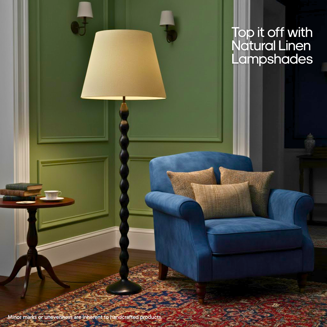 AARTIN RIPPLE FLOOR LAMP IN WOOD WITH EBONY FINISH (BASE ONLY)