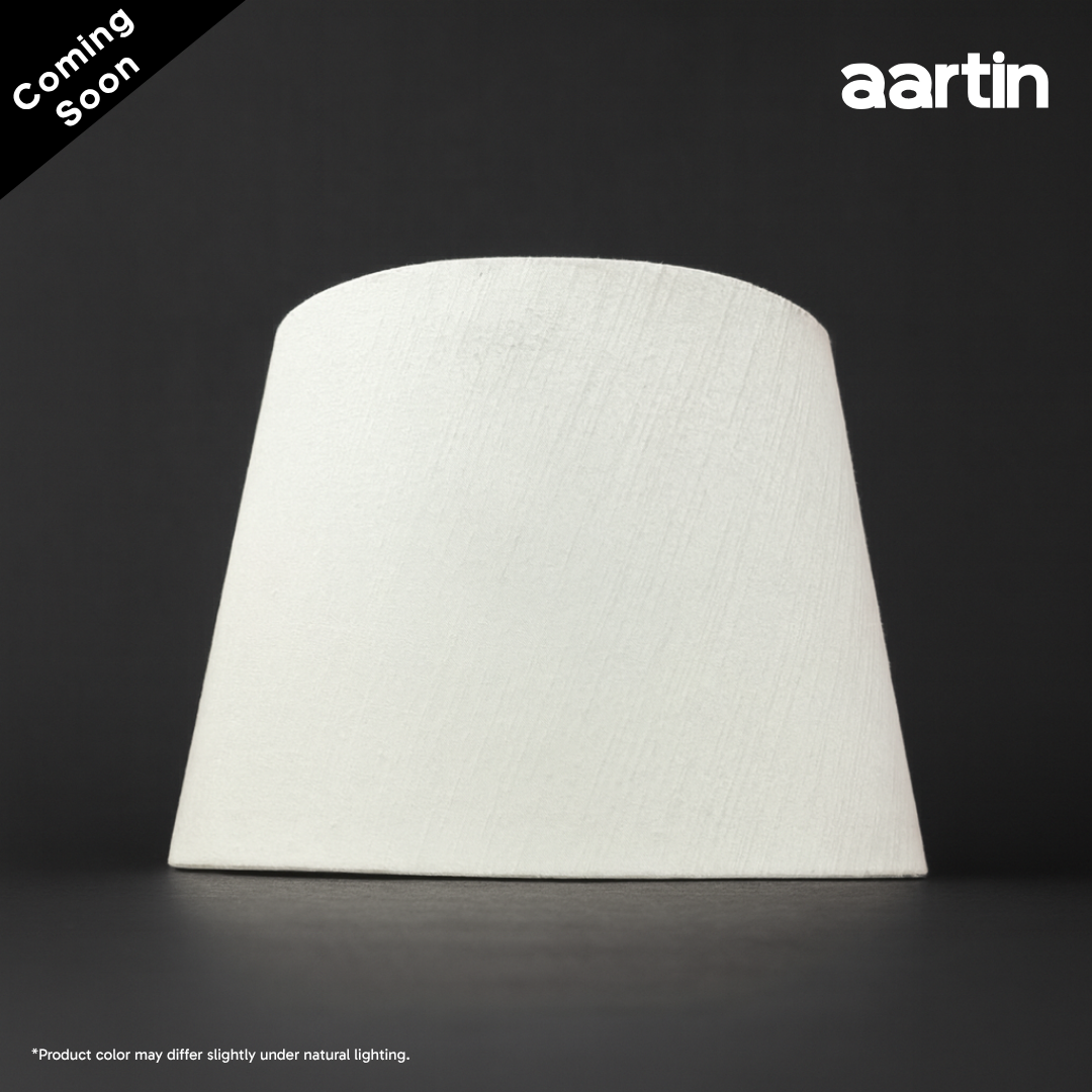 AARTIN STRAIGHT EMPIRE ROLLED LAMPSHADE IN IVORY SILK