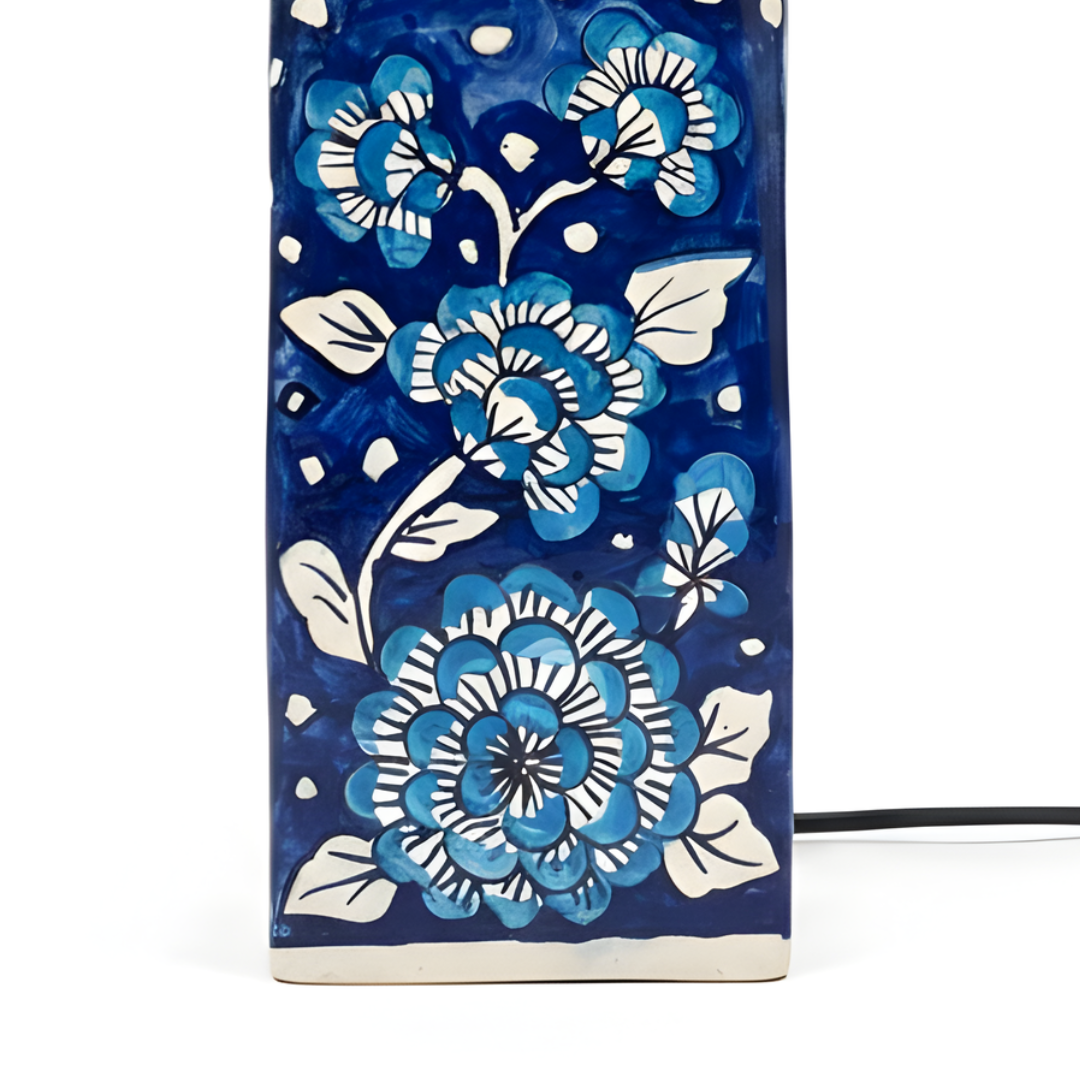 AARTIN Maple Ceramic Table Lamp - Blue & White ( Base Only )