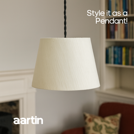 AARTIN STRAIGHT EMPIRE ROLLED LAMPSHADE IN IVORY SILK