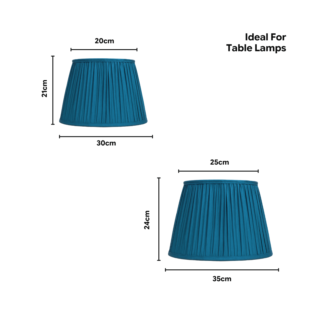 AARTIN Blue Silk Lampshade - Straight Empire ( Shade Only )
