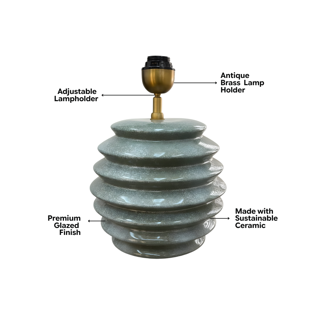 AARTIN Jasper Ceramic Table Lamp - Light Sage Green ( Base Only )