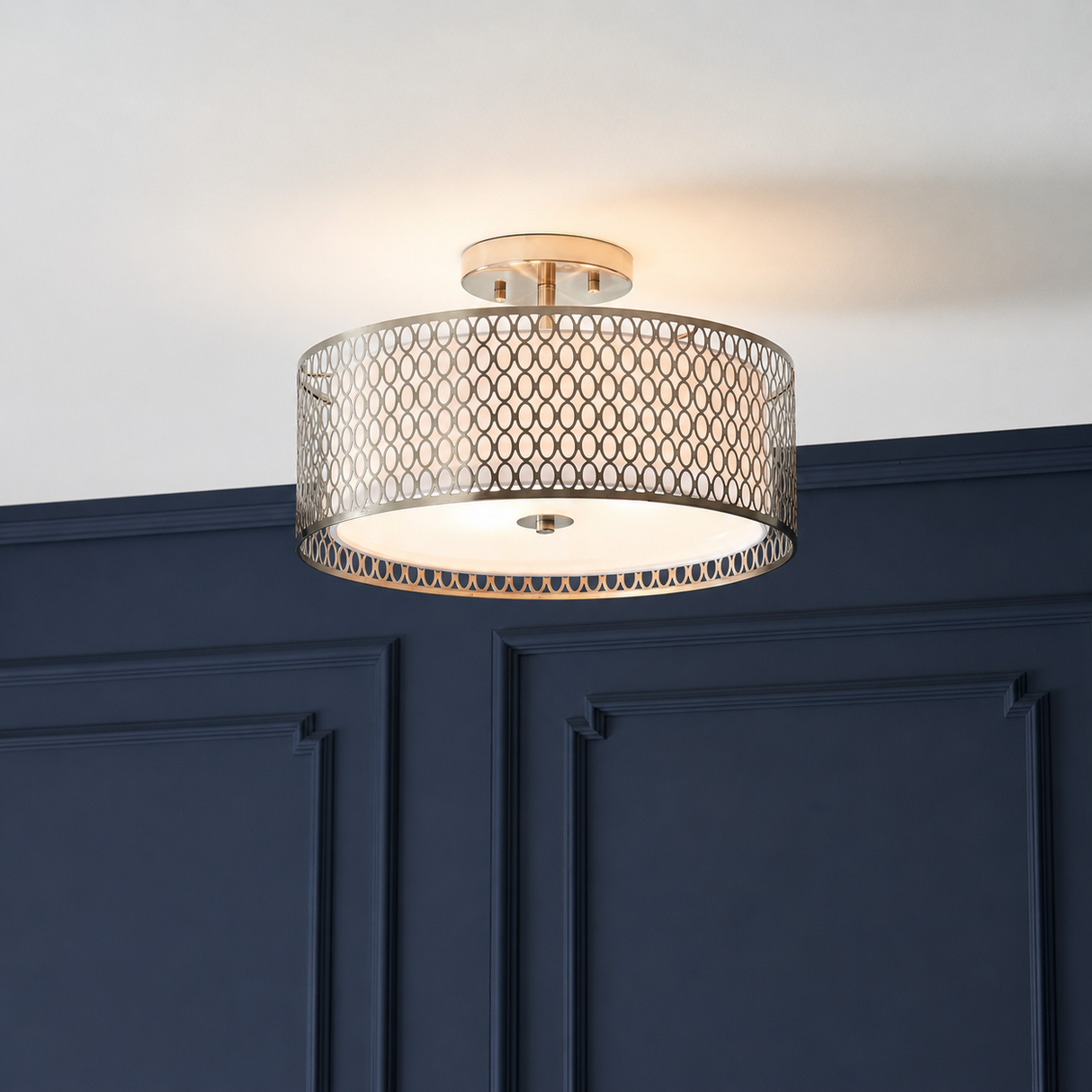 Cordero 3Lt Flush Ceiling Light Satin Nickel