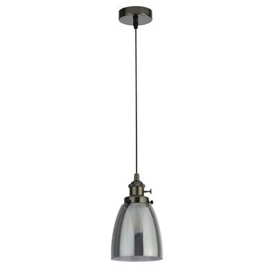 Searchlight Pendant Island 1Lt Aluminum Holder Smoked Glass - Comet Lighting