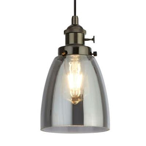 Searchlight Pendant Island 1Lt Aluminum Holder Smoked Glass - Comet Lighting