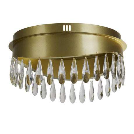 Searchlight Jewel LED Flush Ceiling Light - Gold & Crystal