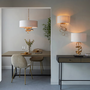 Koyukuk Table Lamp Gold Leaf w/ Ivory Shade - Comet Lighting