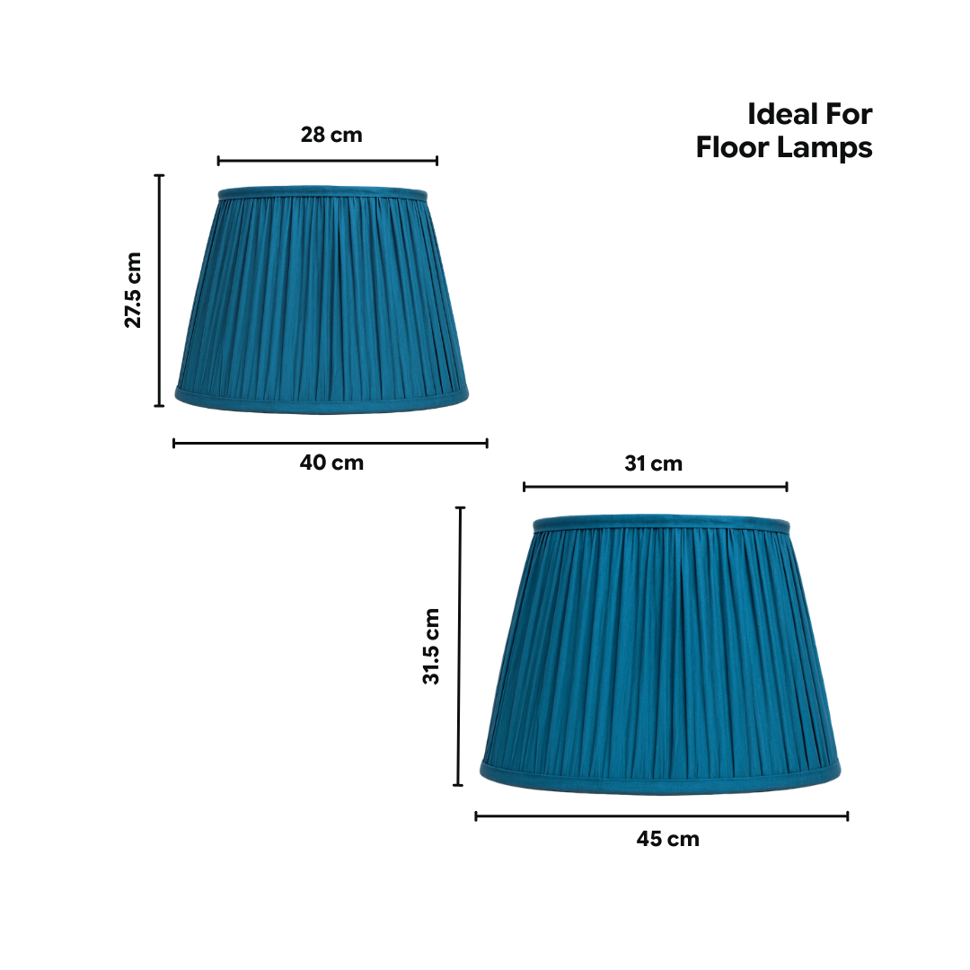 AARTIN Blue Silk Lampshade - Straight Empire ( Shade Only )