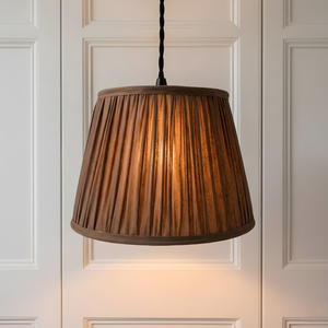 AARTIN Taupe Silk Lampshade - Straight Empire ( Shade Only )