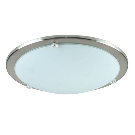 Cymbal Round Flush Ceiling Light Chrome