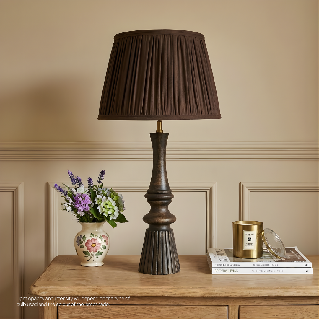AARTIN Taupe Silk Lampshade - Straight Empire ( Shade Only )