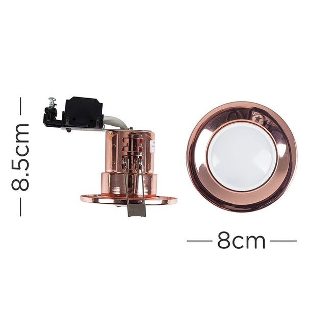 Fire Rated GU10 Downlight Polished Copper