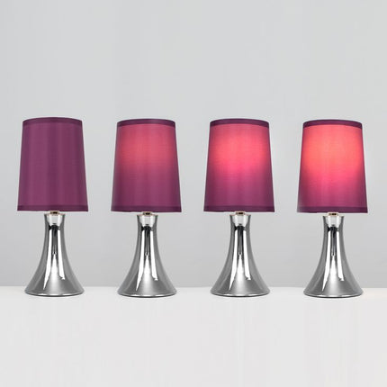 Trumpet Touch Table Lamp Chrome w/ Purple Shade