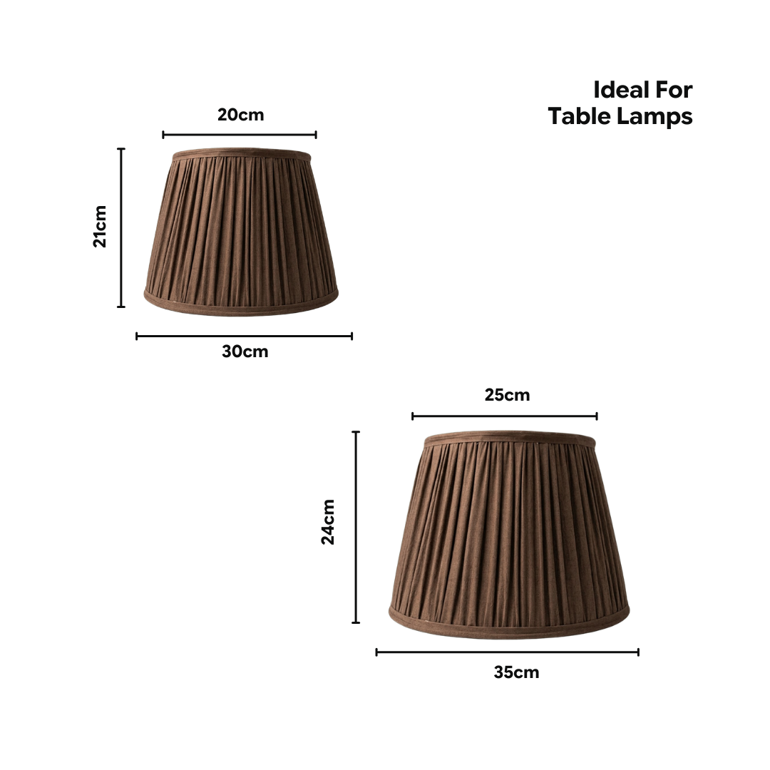 AARTIN Taupe Silk Lampshade - Straight Empire ( Shade Only )