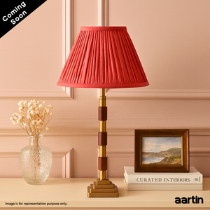 AARTIN CLOVER TABLE LAMP IN ANTIQUE BRASS & WOOD (BASE ONLY)