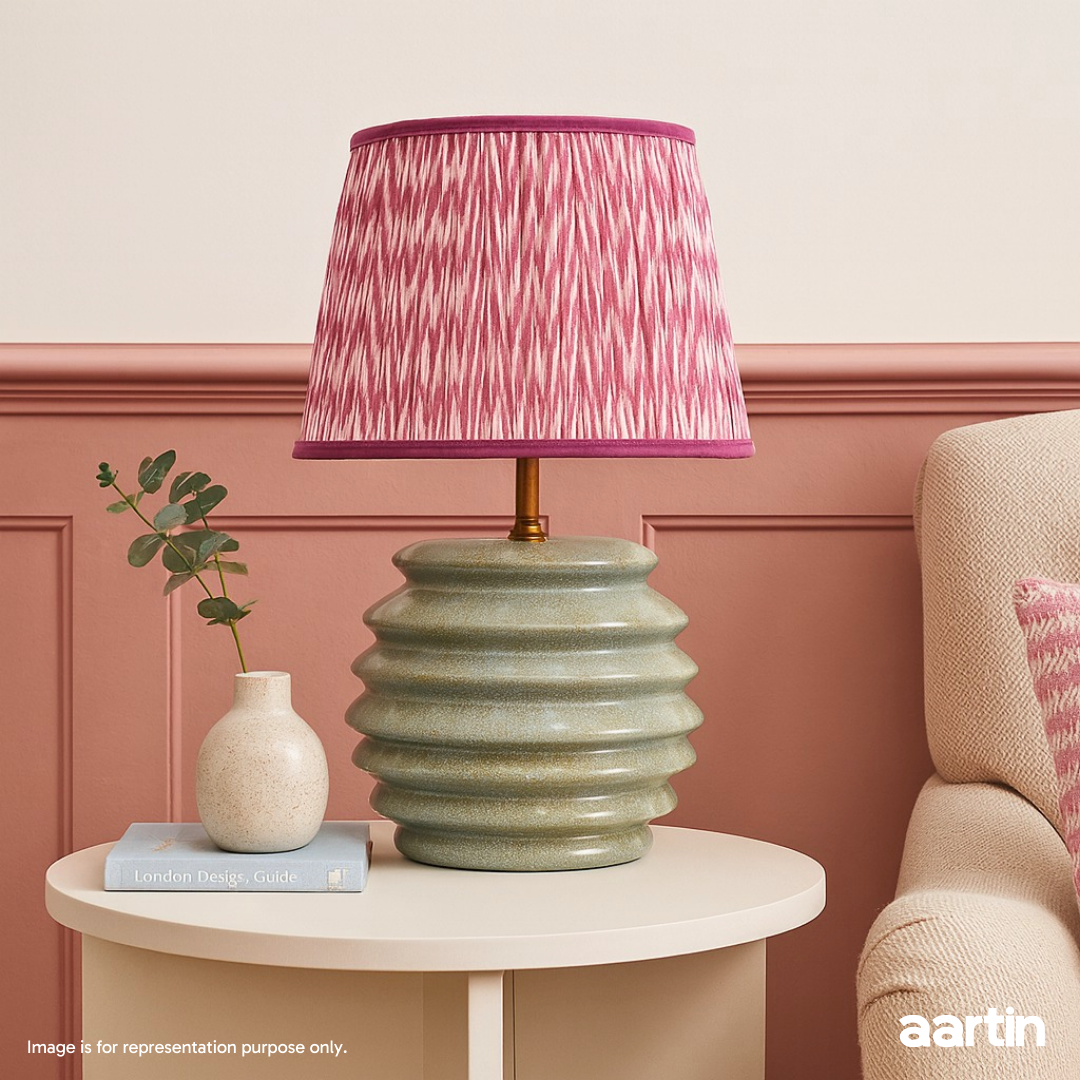 AARTIN JASPER TABLE LAMP IN SAGE GREEN GLAZED CERAMIC (BASE ONLY)